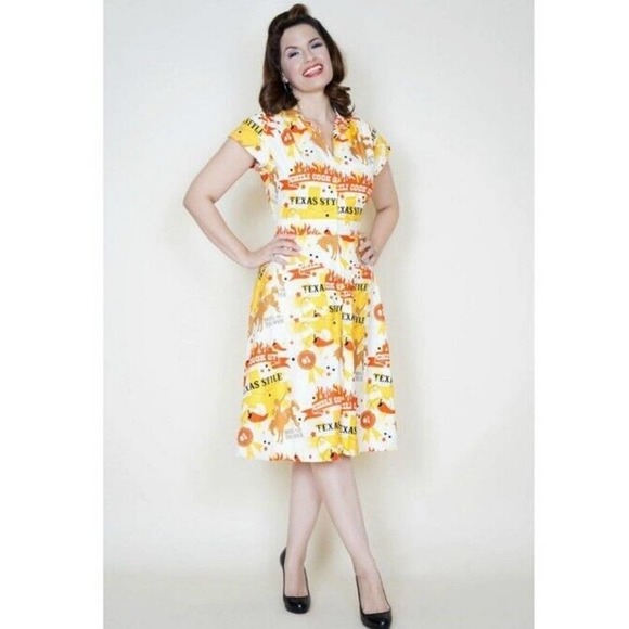 Bernie Dexter Texas BBQ Pinup Couture Dress Women's Size S Classic